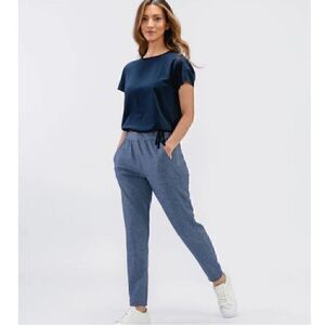 NWT Ministry Of Supply Women’s Fusion Terry Jogger in Indigo Heather Size L